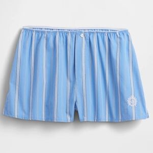 Gap × DÔEN Organic Cotton Womens Blue White PJ Shorts, Size XXS, Cottagecore
